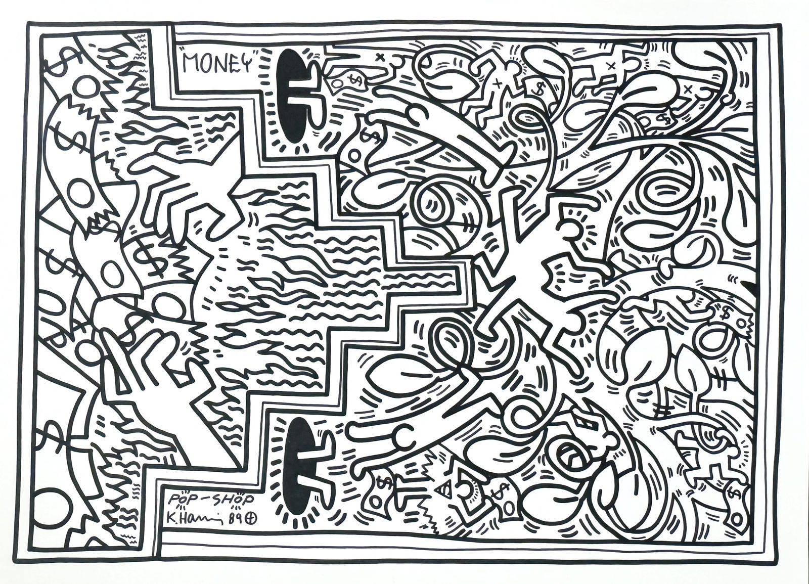 Keith HARING (1958-1990), Attribué à. ‘Money’, 1989. (1 of 1)