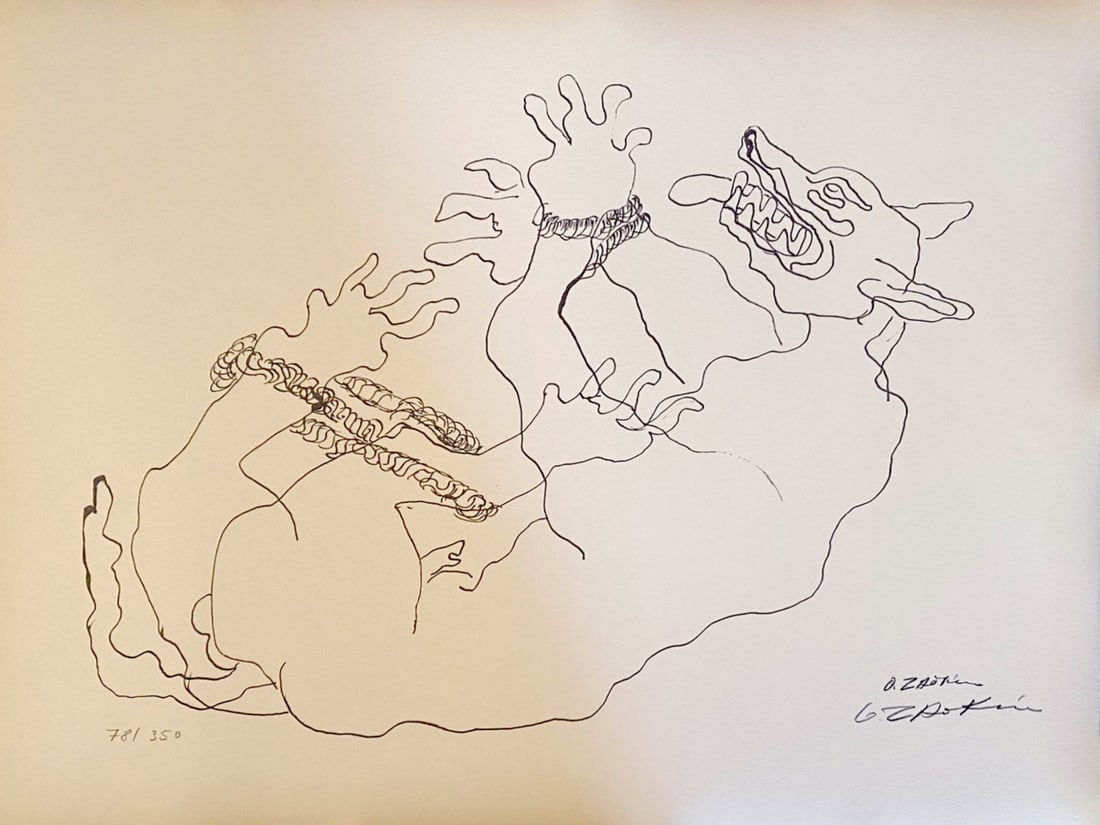 Ossip Zadkine - The Labours of Hercule - The Erymanthian Boar, 1960: Ossip Zadkine - The Labours of Hercule - The Erymanthian Boar, 1960Original lithograph on wove paperSigned in pencil & numbered 78/350Publisher: Christoph Czwiklitzer, Cologne, 1960Ref.: Czwiklitzer N