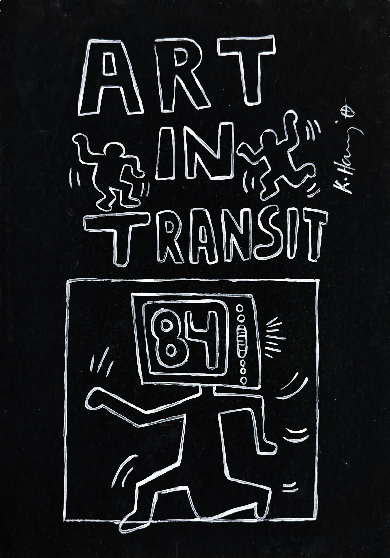 Keith HARING (1958-1990), Attribué à. Art in Transit.1984. (1 of 1)