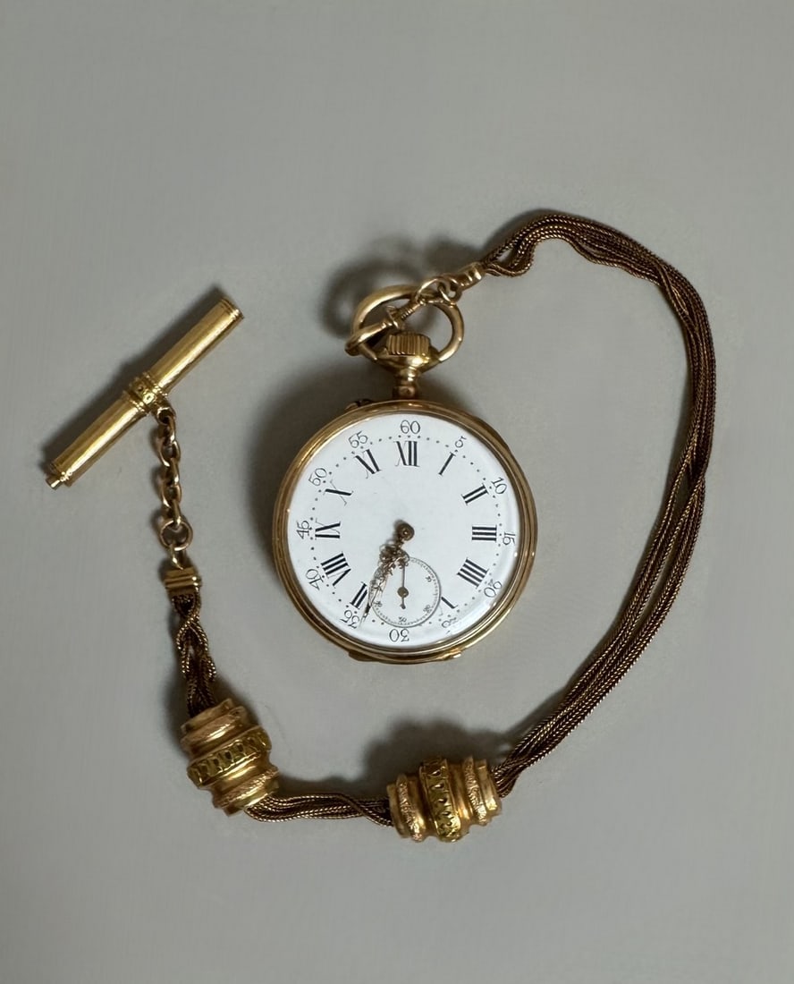 MONTRE DE GOUSSET "Savonnette" en or jaune 18K (750/oo) à double cuvette en or. (1 of 3)