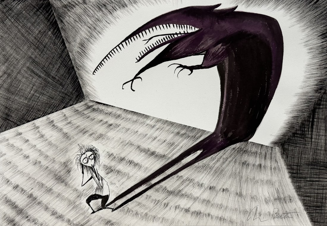 Tim BURTON (Né en 1958) , Attribué à. « L’Ombre Dévoreuse ». (1 of 1)