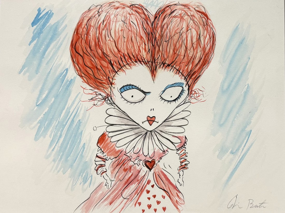 Tim BURTON (Né en 1958) , Attribué à. « Iracebeth of Crims » ou « la (1 of 1)
