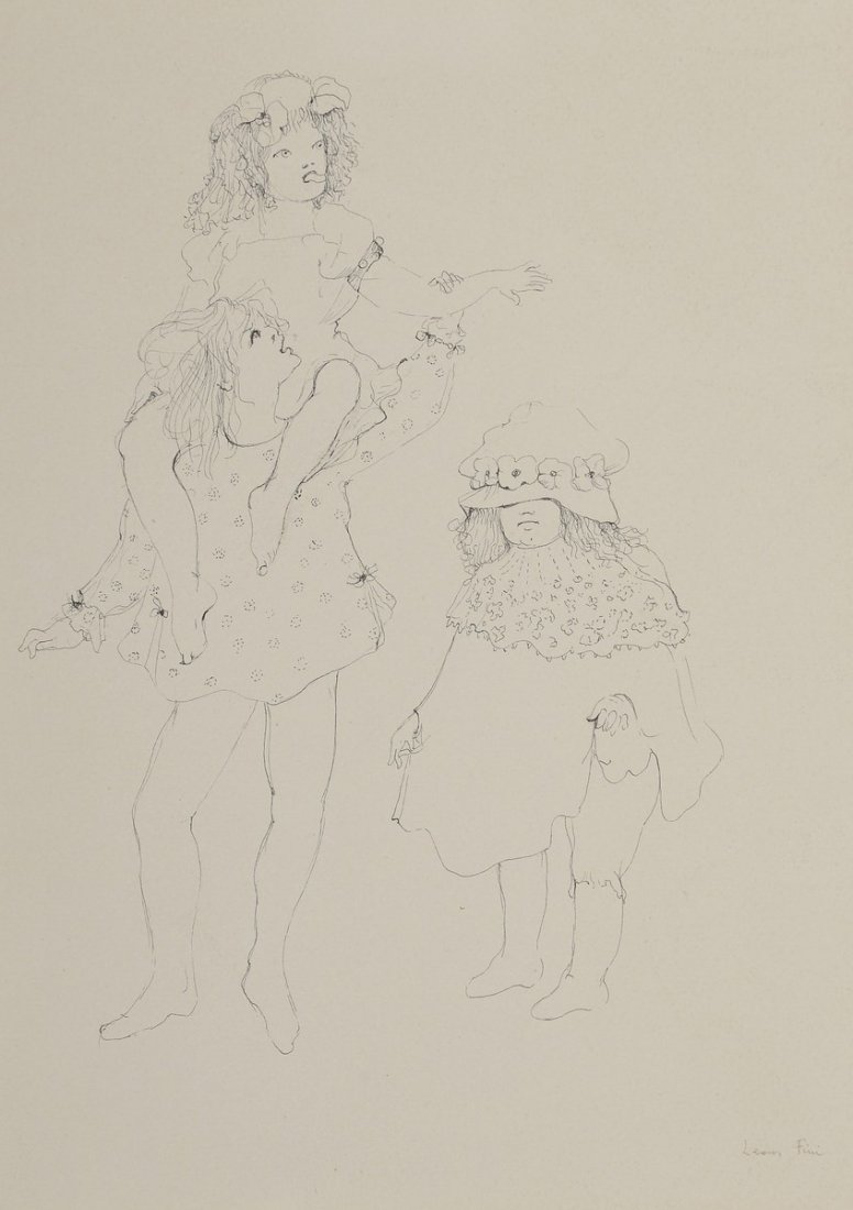 [FINI Léonor] - LA COMTESSE DE SEGUR LES PETITES FILLES: [FINI Léonor] - LA COMTESSE DE SEGUR LES PETITES FILLES MODELES Paris, Art & Valeur, s.d.(1973) In-folio (582 x 387), en feuilles, sur Japon, sous couverture blanche rempliée et imprimée or, jaquet
