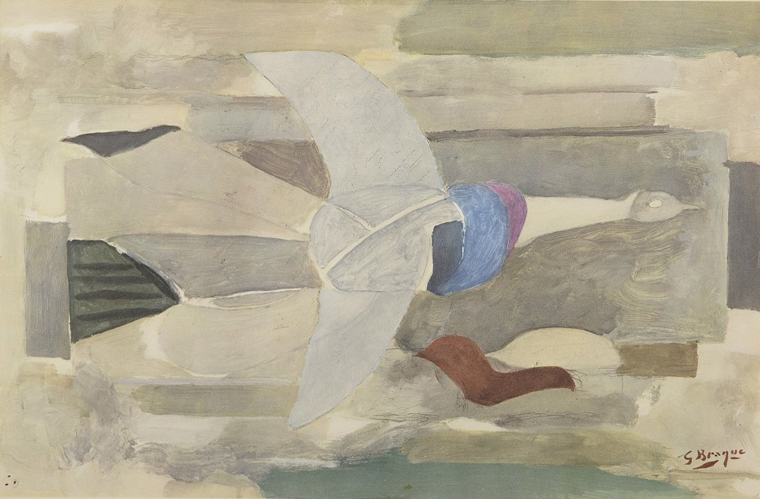 BRAQUE Georges (1882-1965), D'après Nature morte: BRAQUE Georges (1882-1965), D'après Nature morte Reproduction, signée dans la planche en bas à droite 55,8 x 72,5 cm