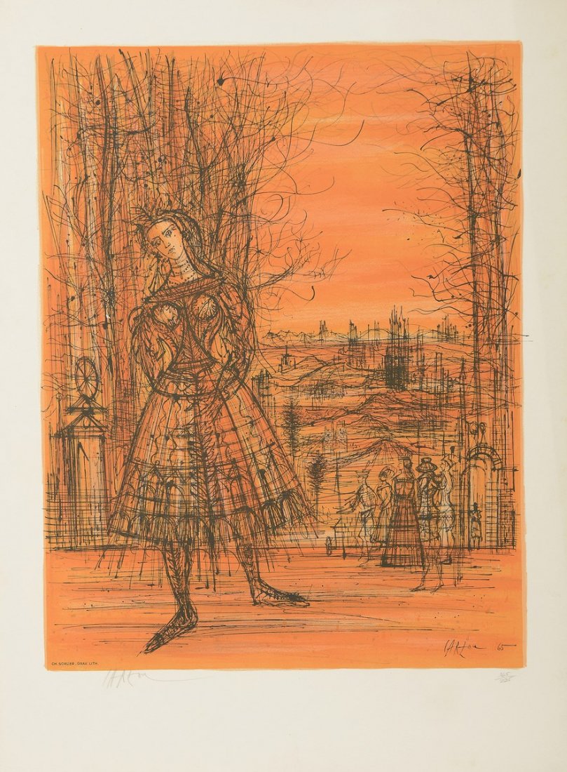 CARZOU Jean (1907-2000) Giselle, 1965 Lithographie en: CARZOU Jean (1907-2000) Giselle, 1965 Lithographie en couleurs, signée au crayon en bas à gauche et numérotée 165/223.Charles Sorlier graveur. 70 x 51 cm
