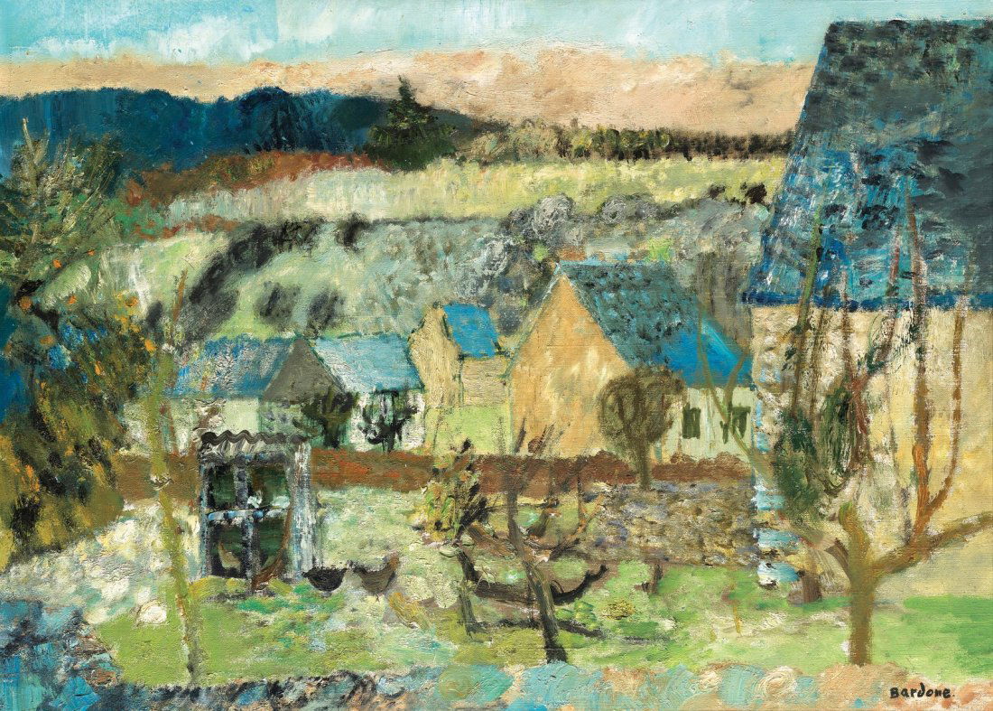 Guy BARDONE (Né en 1927) Paysage Huile sur toile,: Guy BARDONE (Né en 1927) Paysage Huile sur toile, signée en bas à droite 79 x 58 cm (31 x 23 in.)