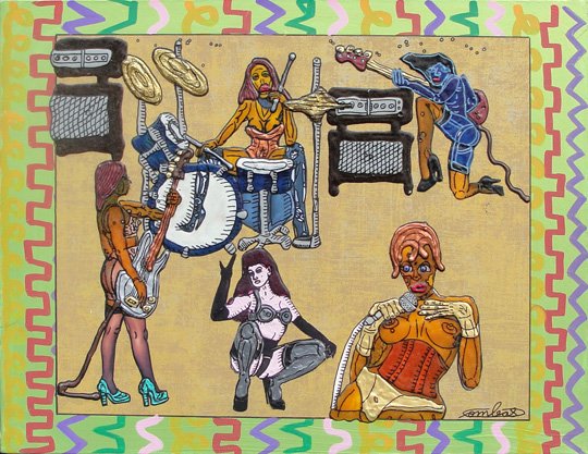 Robert COMBAS (Né en 1957): Robert COMBAS (Né en 1957) Rock au féminin , 2005Acrylique sur toile. Signé en bas à droite50 x 65 cmN° 2590 des Archives Combas