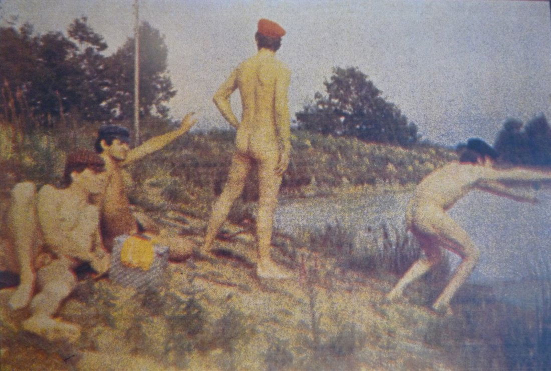 Alain JACQUET (1939-2008): Alain JACQUET (1939-2008)Thomas Eakin’s swimming hole.Sérigraphie sur panneau, signée et datée au dos .102 x 154 cm.L'authenticité de l'oeuvre a été confirmée par le comité d’Alain Jacquet