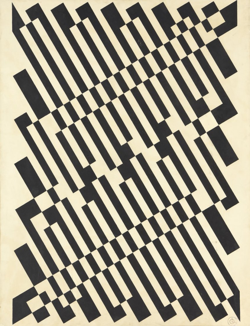 Georges CONNAN (1912-1987): Georges CONNAN (1912-1987)Diagonales chromatiquesTechnique mixte sur papier marouflé sur toile, signé en bas à droite114 x 88 cm(tâches et traces de plis)