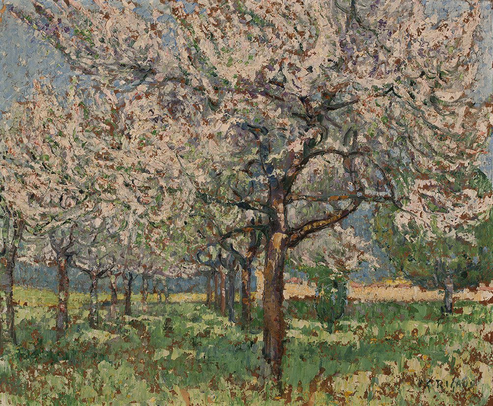 Pierre Gaston RIGAUD (1874-1939) Les arbres en: Pierre Gaston RIGAUD (1874-1939) Les arbres en fleurs Huile sur panneau, signée en bas à droite 38 x 46 cm (15 x 18 in.)