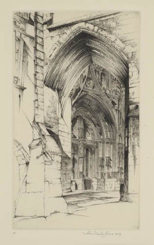 JOHN TAYLOR ARMS Two etchings.: JOHN TAYLOR ARMS Two etchings. Ashwell, Hertfordshire, England, 1940. 153x102 mm; 6x4 inches, full margins. Edition of 30. Signed, dated and annotated in pencil, lower margin * French Lace, 1949. 291