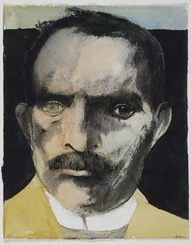 LEONARD BASKIN Lovis Corinth.: LEONARD BASKIN Lovis Corinth. Brush and ink and watercolor on paper, 1981. 310x245 mm; 12 1/4x9 5/8 inches. Signed and dated in ink, recto, and signed, titled and dated in ink, and dedicated "For Holg