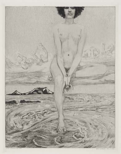 MAX KLINGER Zelt, II Teil.: MAX KLINGER Zelt, II Teil. Portfolio with 23 etchings with aquatint, 1915. 585x400 mm; 23x15 3/4 inches (sheets), full margins, loose as issued. Published by Amsler & Ruthardt, Berlin. Decorated linen