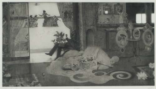 PETER MILTON Les Belles et la Bête I: The Rehe: PETER MILTON Les Belles et la Bête I: The Rehearsal. Resist-ground etching and engraving, 1977. 507x913 mm; 20x36 inches, full margins. Signed, titled, dated and numbered 23/160 in pencil, lower marg