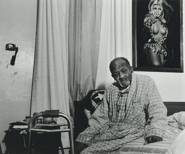 LATOYA RUBY FRAZIER (1982- ) Gramps on His Bed.: LATOYA RUBY FRAZIER (1982- ) Gramps on His Bed. Silver print, 2002. 364x495 mm; 14x19 inches. Signed, dated, and numbered 4/8 in pencil, verso.