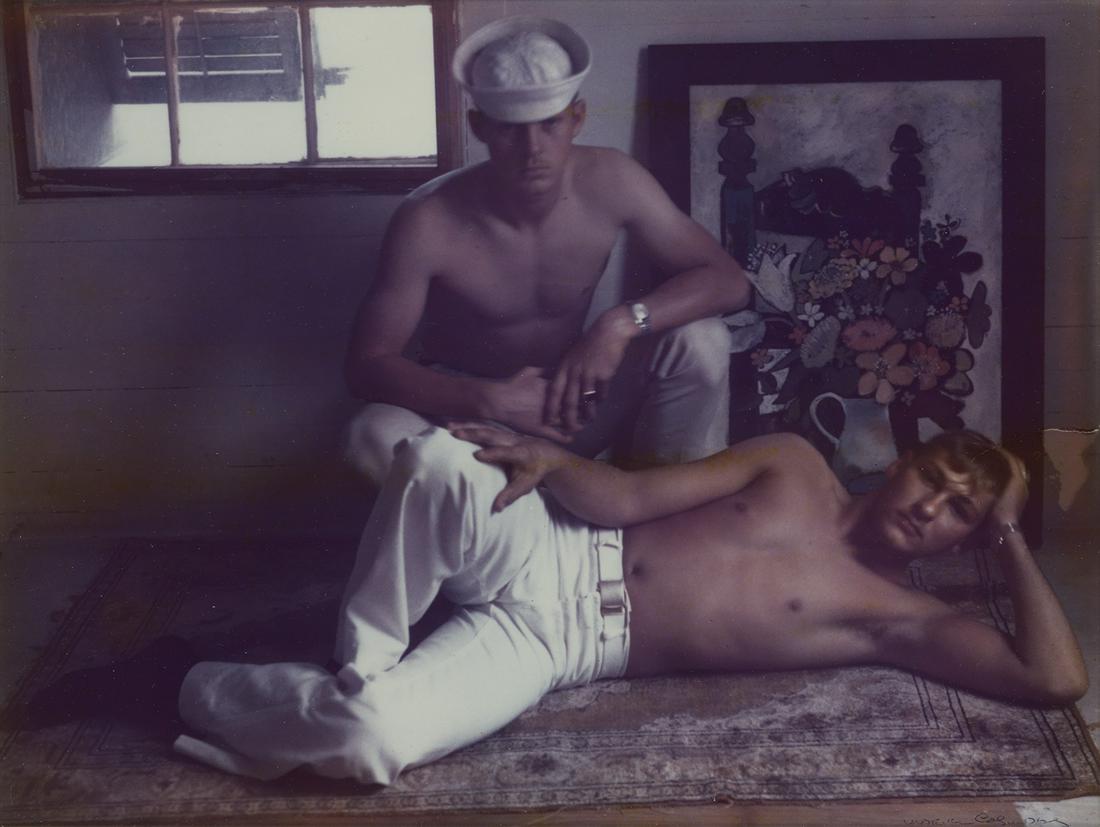 MARIE COSINDAS (1925-2017) Sailors, Key West.: MARIE COSINDAS (1925-2017) Sailors, Key West. Chromogenic print, the image measuring 10½x13½ inches (26.7x34.3 cm.), the sheet slightly larger, with Cosindas' signature, in ink, on recto. 19