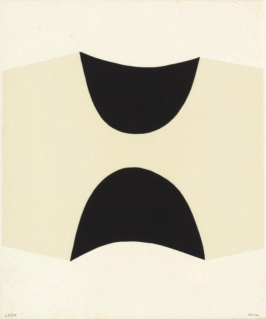 ALBERTO BURRI Senza titolo.: ALBERTO BURRI Senza titolo. Color lithograph, 1971-75. 310x260 mm; 12¼x10 inches (sheet), full margins. Signed and numbered 28/90 in pencil, lower margin. Published by Harry N. Abrams, Inc., New