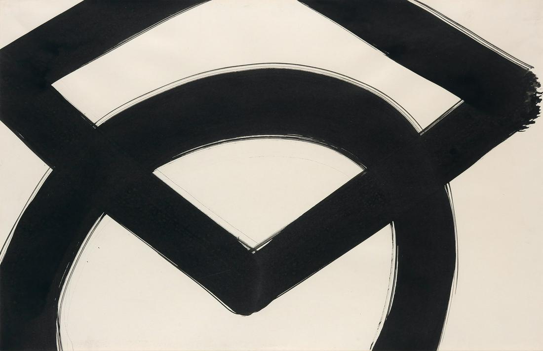 AL HELD F Series IV.: AL HELD F Series IV. Brush and India ink on smooth cream wove paper, 1967. 580x890 mm; 22½x35 inches. Signed and dated in ink, verso.Exhibited Castellani Art Museum, Niagara University, Lewiston,