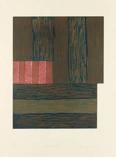 SEAN SCULLY Narcissus.: SEAN SCULLY Narcissus. Color etching and aquatint on Arches, 1985. 510x405 mm; 20x15 inches, full margins. Signed, titled, dated and numbered 14/25 in pencil, lower margin. A very good impression with