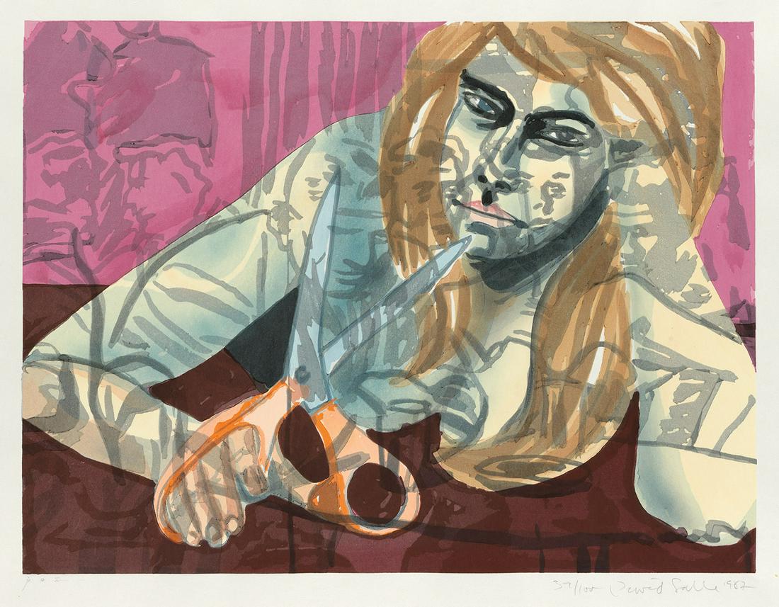 DAVID SALLE Portrait with Scissors at Nightclub. (1 of 1)