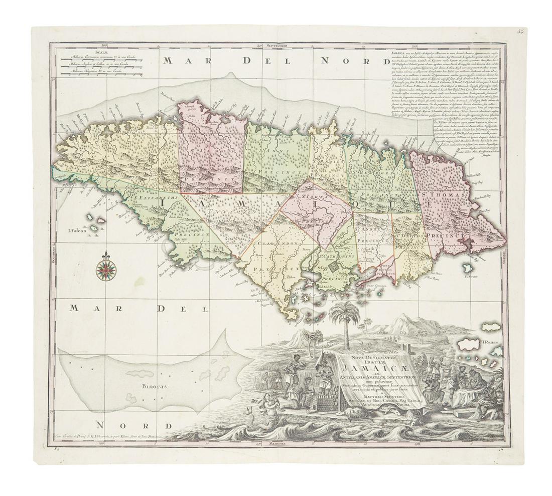 (JAMAICA.) Seutter, Matthaeus. Nova Designatio Insulae (1 of 1)