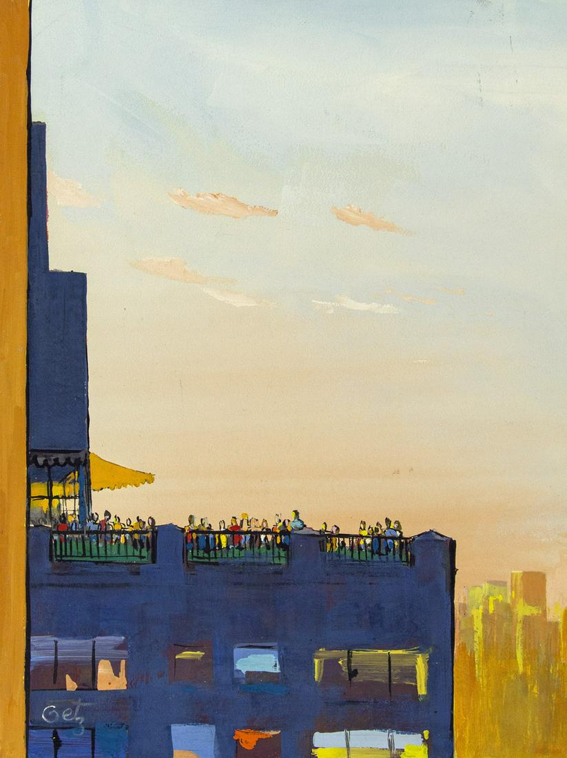 ARTHUR GETZ. Rooftop Party. [NEW YORKER / COVER ART] (1 of 1)