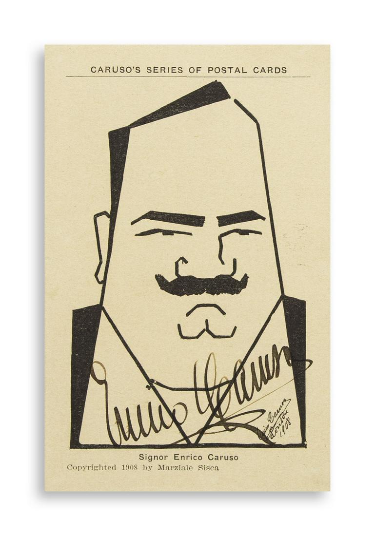 CARUSO, ENRICO. Postcard Signed, (1 of 1)