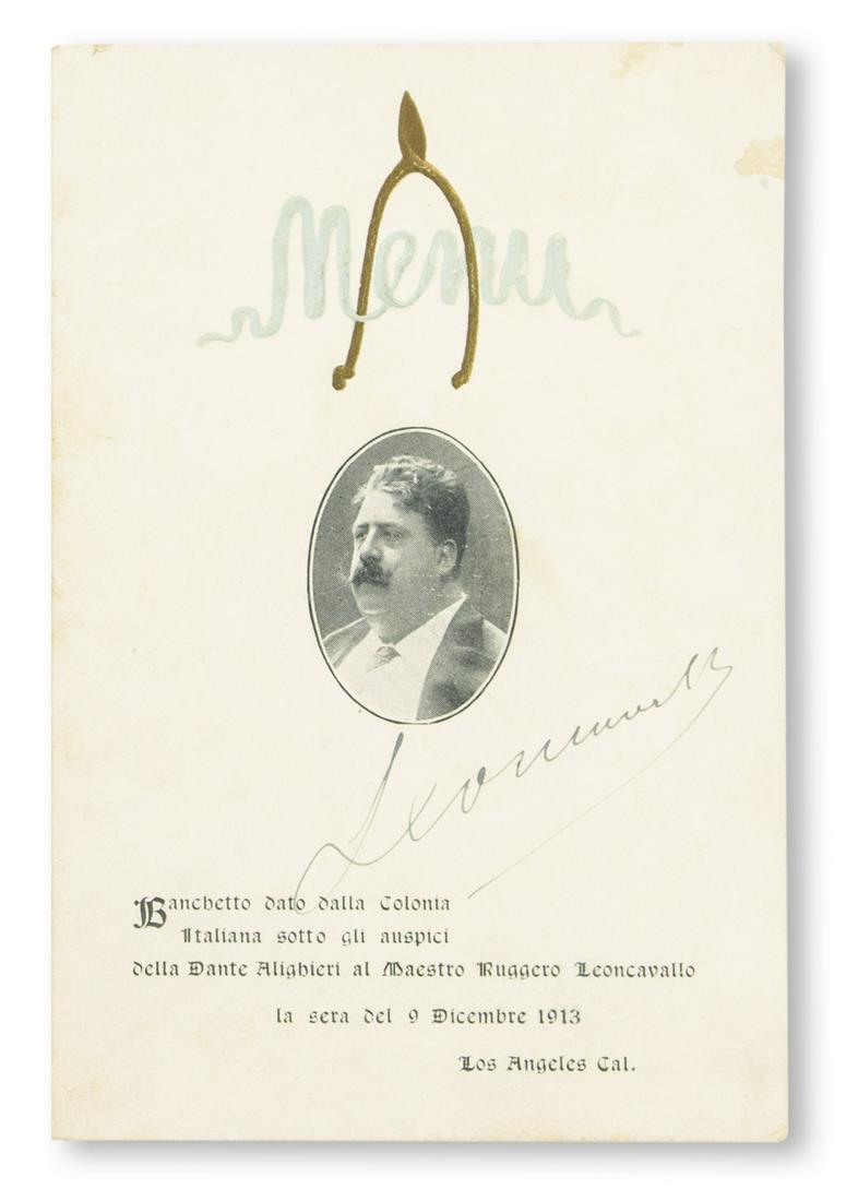 LEONCAVALLO, RUGGIERO. Three items, each Signed, (1 of 1)