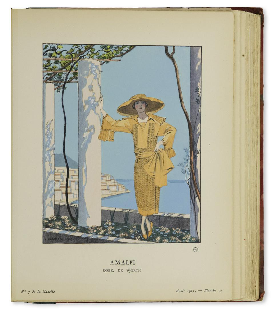(DESIGN / FASHION / ART DECO / GEORGE BARBIER et al.): (DESIGN / FASHION / ART DECO / GEORGE BARBIER et al.) Le Bon Ton d'après-guerre (Art-Modes-Frivolités). 2 volumes. Each containing 100 color pochoir fashion plates by Barbier, Benito, Bonfil