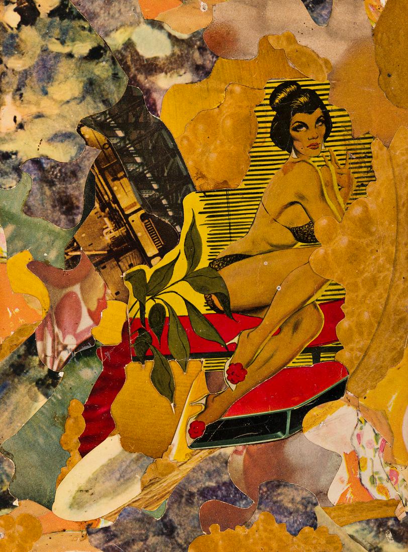 JACK SMITH (1932-1989) Untitled.: JACK SMITH (1932-1989)Untitled. Mixed media collage. 227x170 mm; 9x6¾ inches. Circa 1970.Provenance: Jonas Mekas, New York; private collection, New York. Exhibited"Jack Smith: Wait For Me at the