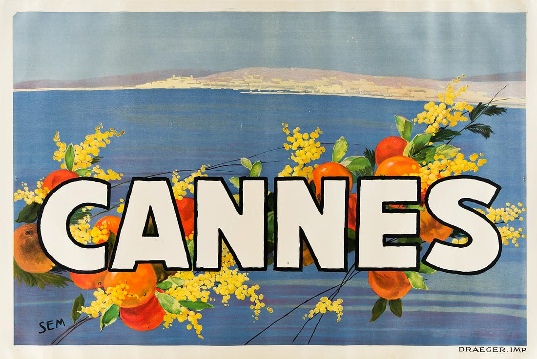 SEM (GEORGES GOURSAT, 1863-1934). CANNES. Circa 1930. (1 of 1)