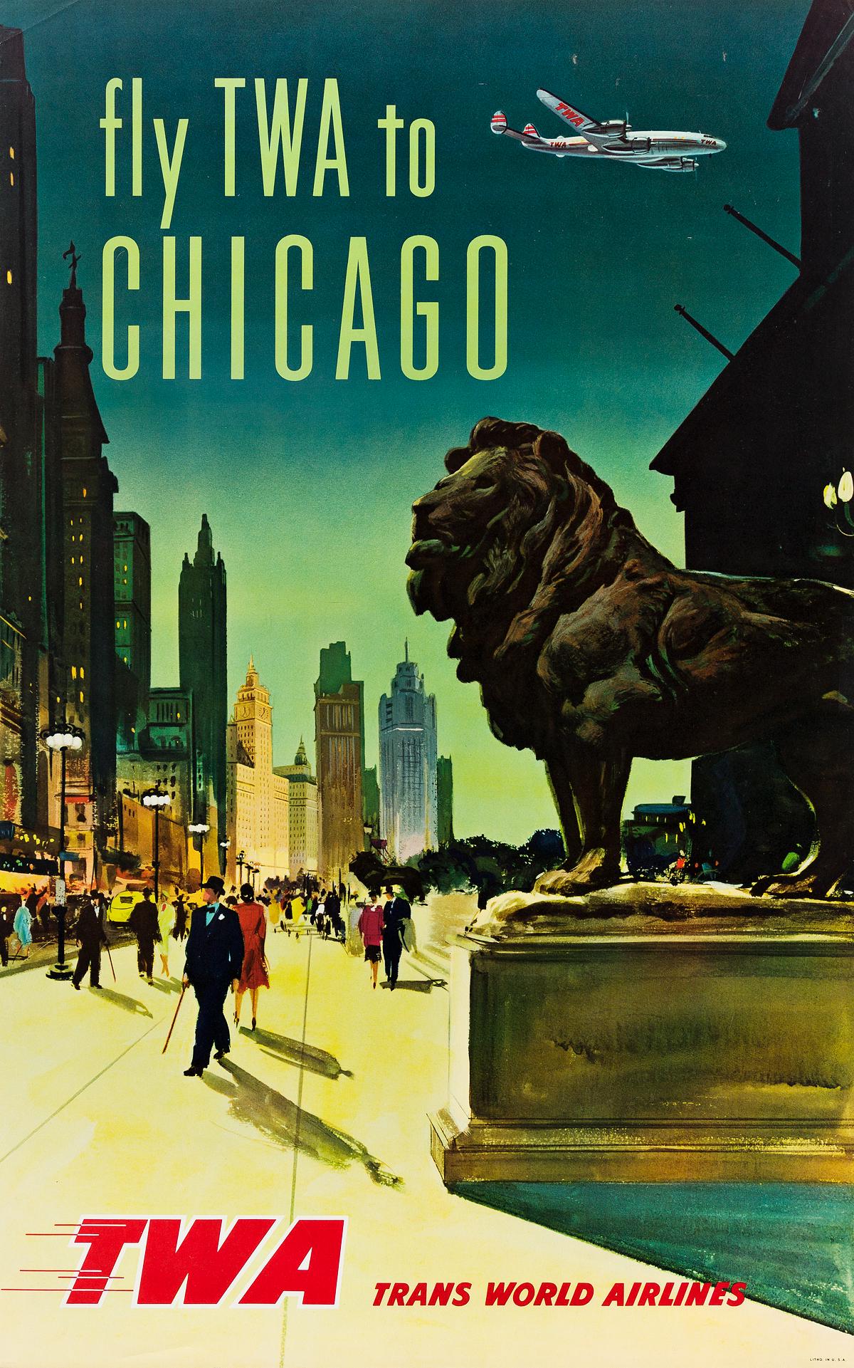 DESIGNER UNKNOWN. FLY TWA TO CHICAGO. 1957. 40x25 (1 of 1)