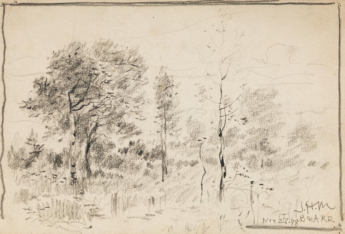 JAMES HENRY MOSER Collection of approximately 20 pencil: JAMES HENRY MOSER Collection of approximately 20 pencil landscape drawings. Each circa 1880-1910. Each approximately 140x205 mm; 5½x8½ inches. Most annotated with locations and color notes i