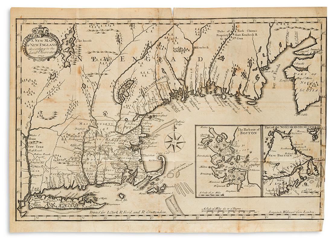 DANIEL NEAL. The History of New-England Containing an: DANIEL NEAL. The History of New-England Containing an Impartial Account of the Civil and Ecclesiastical Affairs of the Country. Folding map with short tear, illustrations. [2], vi, x, [2], 330; [4], 3