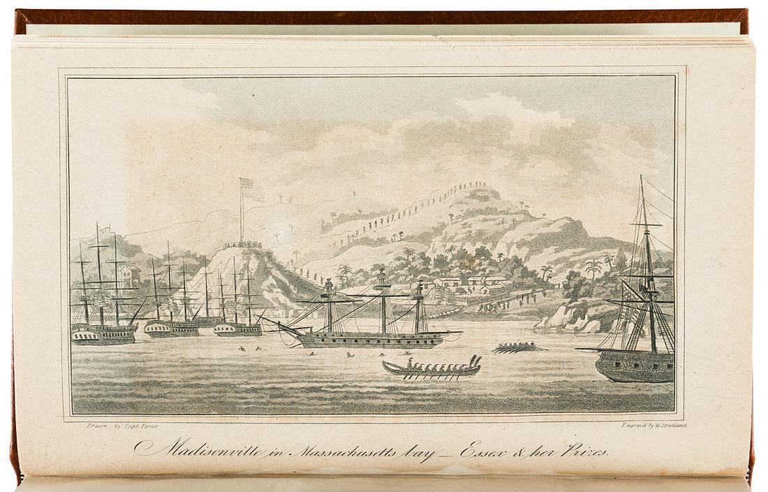 (WHALING.) Group of titles relating to Melville's Moby: (WHALING.) Group of titles relating to Melville's Moby Dick. 5 titles in 6 volumes; 8vo, various bindings and conditions. Vp, 1822-51 Porter. "Journal of a Cruise made to the Pacific Ocean . . . in th