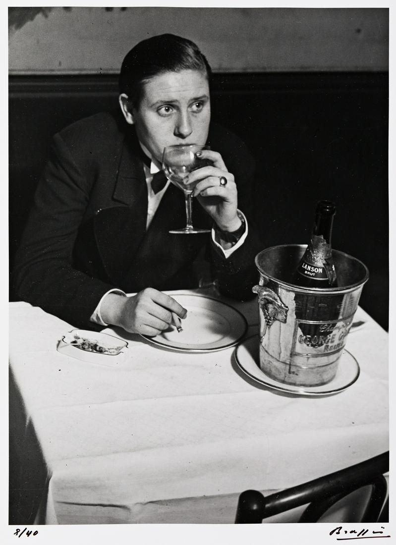 BRASSAÏ (1899-1984) La Femme au Monocle [The Woman: BRASSAÏ (1899-1984) La Femme au Monocle [The Woman with the Monocle], Montparnasse, Paris. Silver print, the image measuring 11x8½ inches (29.5x21.6 cm.), the sheet 15x12 inches (40.3x30.5 c