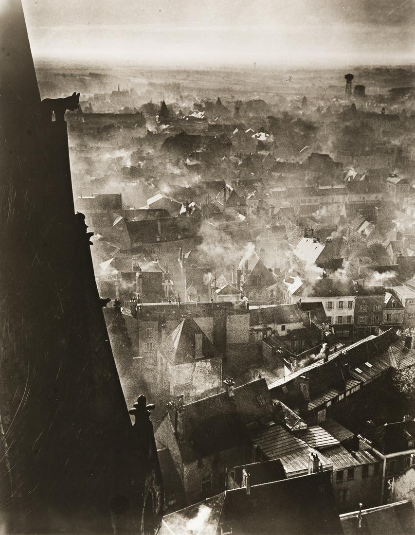 BRASSAÏ (1899-1984) Chartres en Hiver [Chartes in: BRASSAÏ (1899-1984) Chartres en Hiver [Chartes in Winter]. Silver print, the image measuring 12¼x9½ inches (31.8x24.2 cm.), the sheet 15¾x11¾ inches (40x29.8 cm.), with Brassa