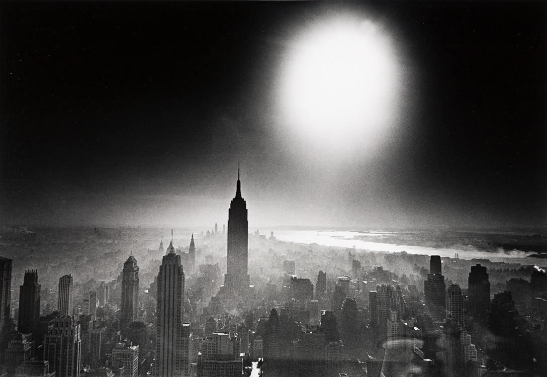 WILLIAM KLEIN (1928- ) Atom Bomb Sky.: WILLIAM KLEIN (1928- ) Atom Bomb Sky. Silver print, the image measuring 12½x18 inches (30.5x45.7 cm.), the sheet 16x20 inches (40.6x50.8 cm.), with Klein's signature, title, negative date, and in