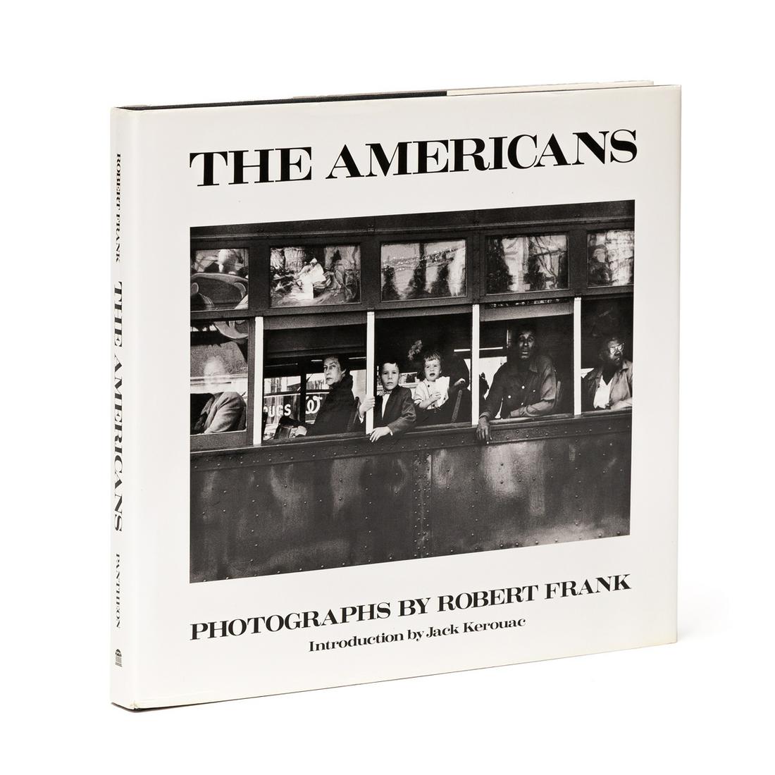 ROBERT FRANK. The Americans.: ROBERT FRANK. The Americans. Introduction by Jack Kerouac. Illustrated with reproductions of Frank's seminal photographs of the American scene. 4to, silver-stamped black cloth; photo-pictorial dust ja
