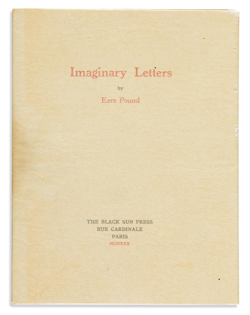 POUND, EZRA. Imaginary Letters. (1 of 2)