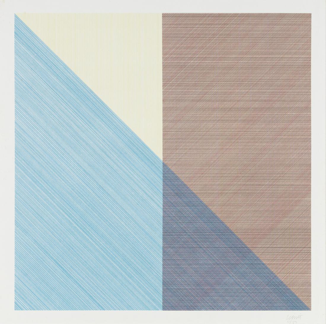 SOL LEWITT Eight Squares with a Different Color in Each: SOL LEWITT Eight Squares with a Different Color in Each Half Square (Divided Horizontally and Vertically). Color screenprint on Arches 88 paper, 1980. 355x355 mm; 14x14 inches, full margins. Signed an