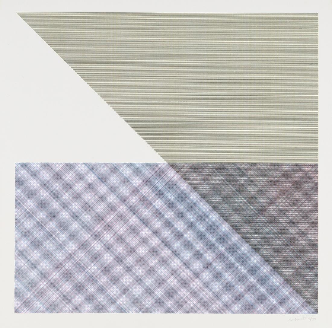 SOL LEWITT Eight Squares with a Different Color in Each: SOL LEWITT Eight Squares with a Different Color in Each Half Square (Divided Horizontally and Vertically). Color screenprint on Arches 88 paper, 1980. 355x355 mm; 14x14 inches, full margins. Signed an