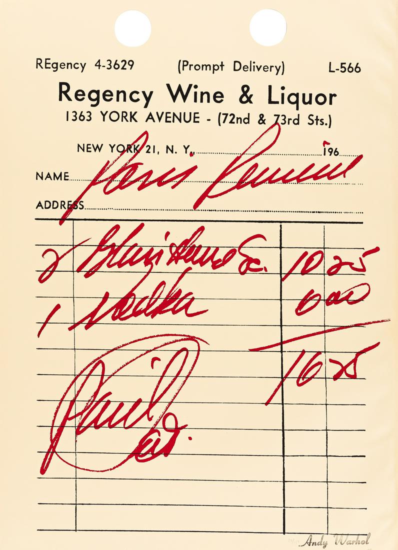 ANDY WARHOL Paris Review.: ANDY WARHOL Paris Review. Color screenprint with die-cut holes on heavy cream wove paper, 1967. 940x689 mm; 37x27 inches, full margins. Numbered 28/150 in pencil and with the artist's ink stamp, lower