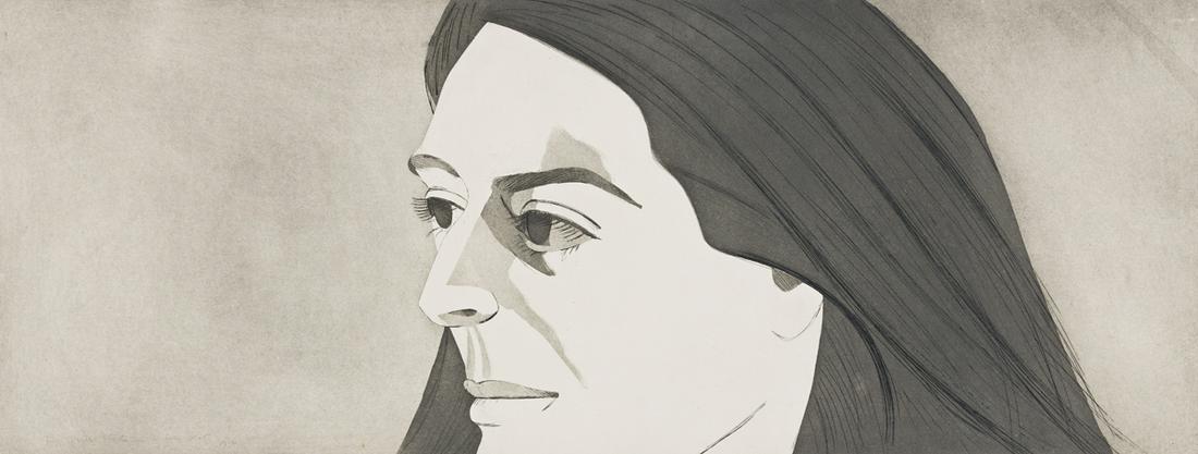 ALEX KATZ Large Head of Ada.: ALEX KATZ Large Head of Ada. Aquatint and etching on Italia paper, 1972-73. 383x1011 mm; 15x39¾ inches (sheet), full margins. Second state (of 2), with the aquatint added. Artist's proof, aside f