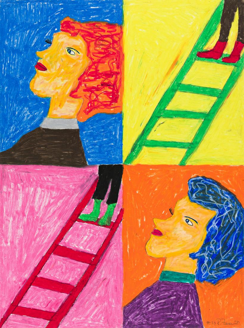 RAFAEL FERRER Traitor #33.: RAFAEL FERRER Traitor #33. Oil stick and pencil on Arches, 1981. 762x570 mm; 30x22 inches. Signed, dated and inscribed "#33" in pencil, lower right recto.Ex-collection private collection, Stockholm.As