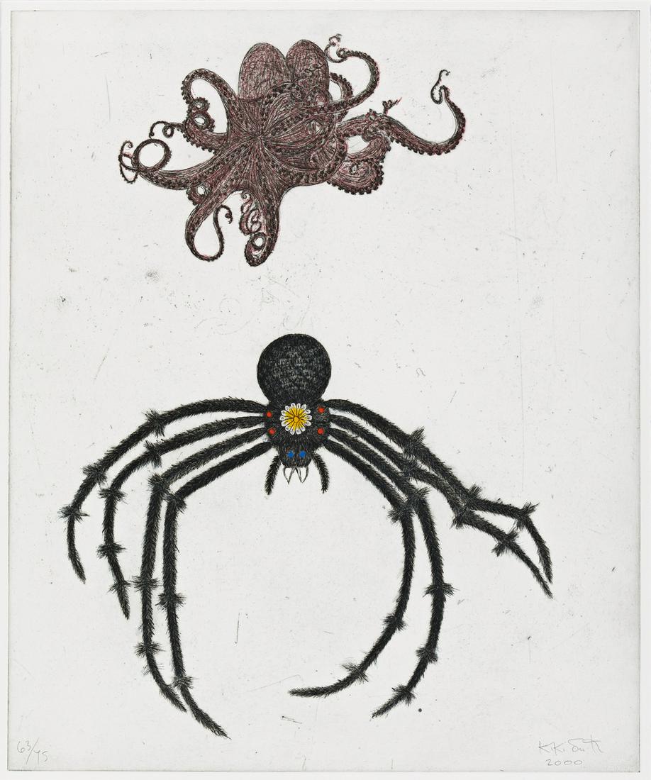 KIKI SMITH For David Wojnarowicz (Alliance for the: KIKI SMITH For David Wojnarowicz (Alliance for the Arts). Color etching, drypoint and aquatint on wove paper, 2000. 595x490 mm; 23x19 inches, full margins. Signed, dated and numbered 63/75 in pencil,