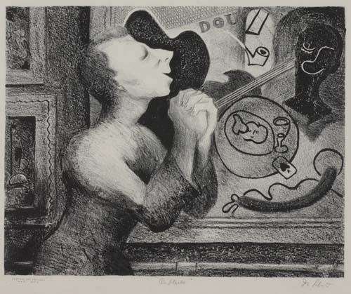 JOSEPH LEBOIT Aesthete.: JOSEPH LEBOIT Aesthete. Lithograph, circa 1937. 231x289 mm; 9x 11 3/8 inches, full margins. Edition of approximately 35. Signed and titled in pencil, lower margin. Published by the Federal Art Project