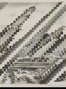 ALBERT HECKMAN View from Tudor City.: ALBERT HECKMAN View from Tudor City. Lithograph, 1933. 338x250 mm; 13 3/8x9 7/8 inches, wide (full ?) margins. Signed, titled, dated and numbered 13/15 in pencil, lower margin. A very good, evenly pri