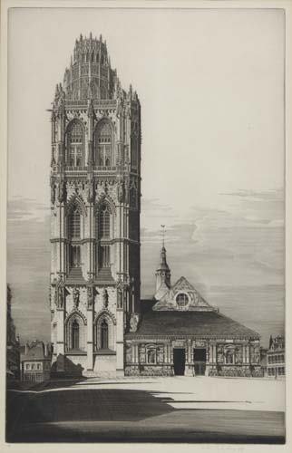 JOHN TAYLOR ARMS Aspiration.: JOHN TAYLOR ARMS Aspiration. Etching on cream laid paper, 1909. 397x258 mm; 15 7/8x10 1/8 inches, full margins. Fifth state (of 5). Signed, dated and inscribed "V" in pencil, lower margin. A very good