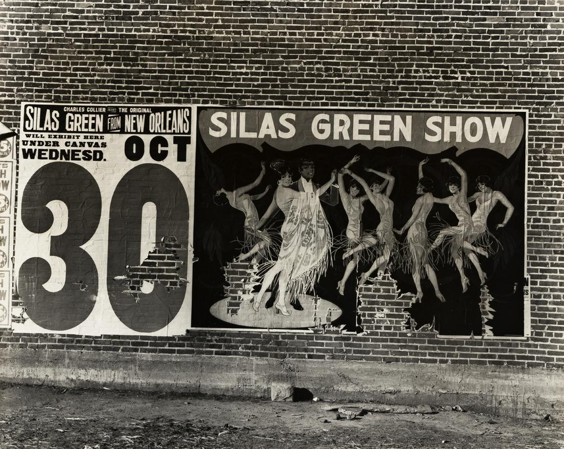 WALKER EVANS (1903-1975) Show Bill, Dempolis, Alabama.: WALKER EVANS (1903-1975) Show Bill, Dempolis, Alabama. Oversize silver print, the image measuring 381x476.2 mm; 15x18¾ inches, the sheet slightly larger, with Evans' credit, a title, negative dat
